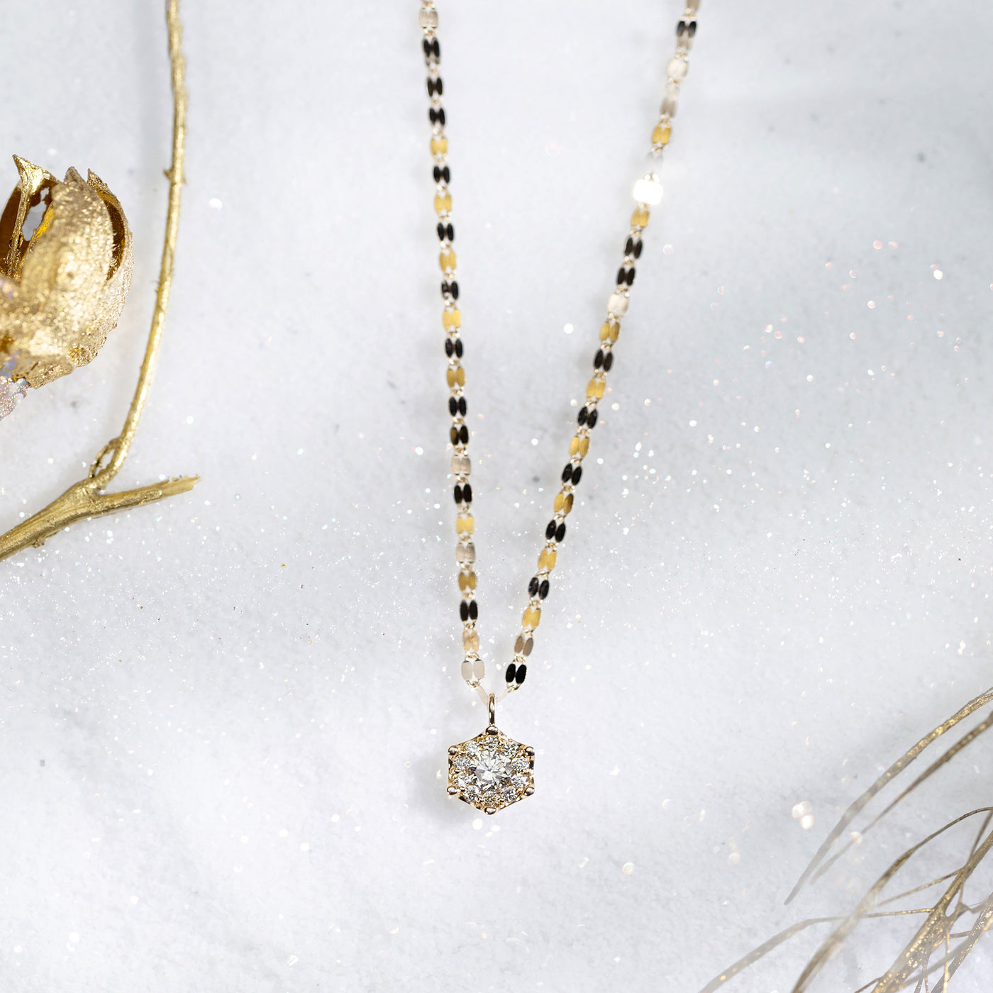 【asta Iris】K18 イエローゴールド ダイヤモンド ロングネックレス