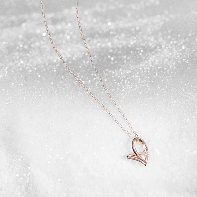 【WEB限定】K10 ピンクゴールド ダイヤモンド ハート ネックレス