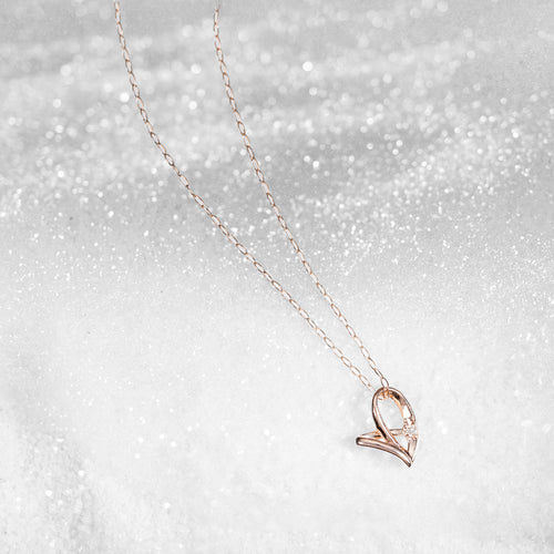 【WEB限定】K10 ピンクゴールド ダイヤモンド ハート ネックレス