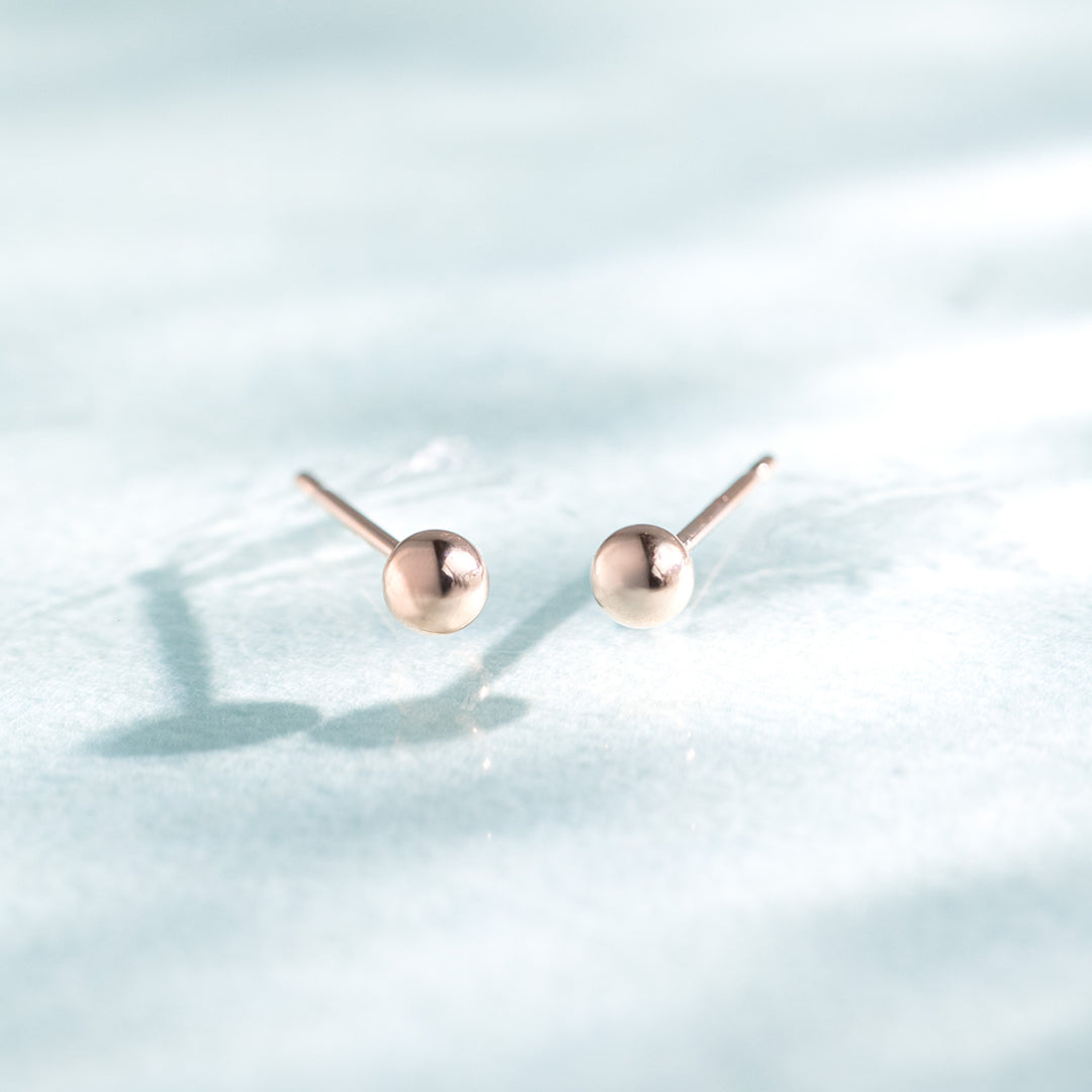 K18 ピンクゴールド 丸玉 ピアス（4mm） （7277729775773