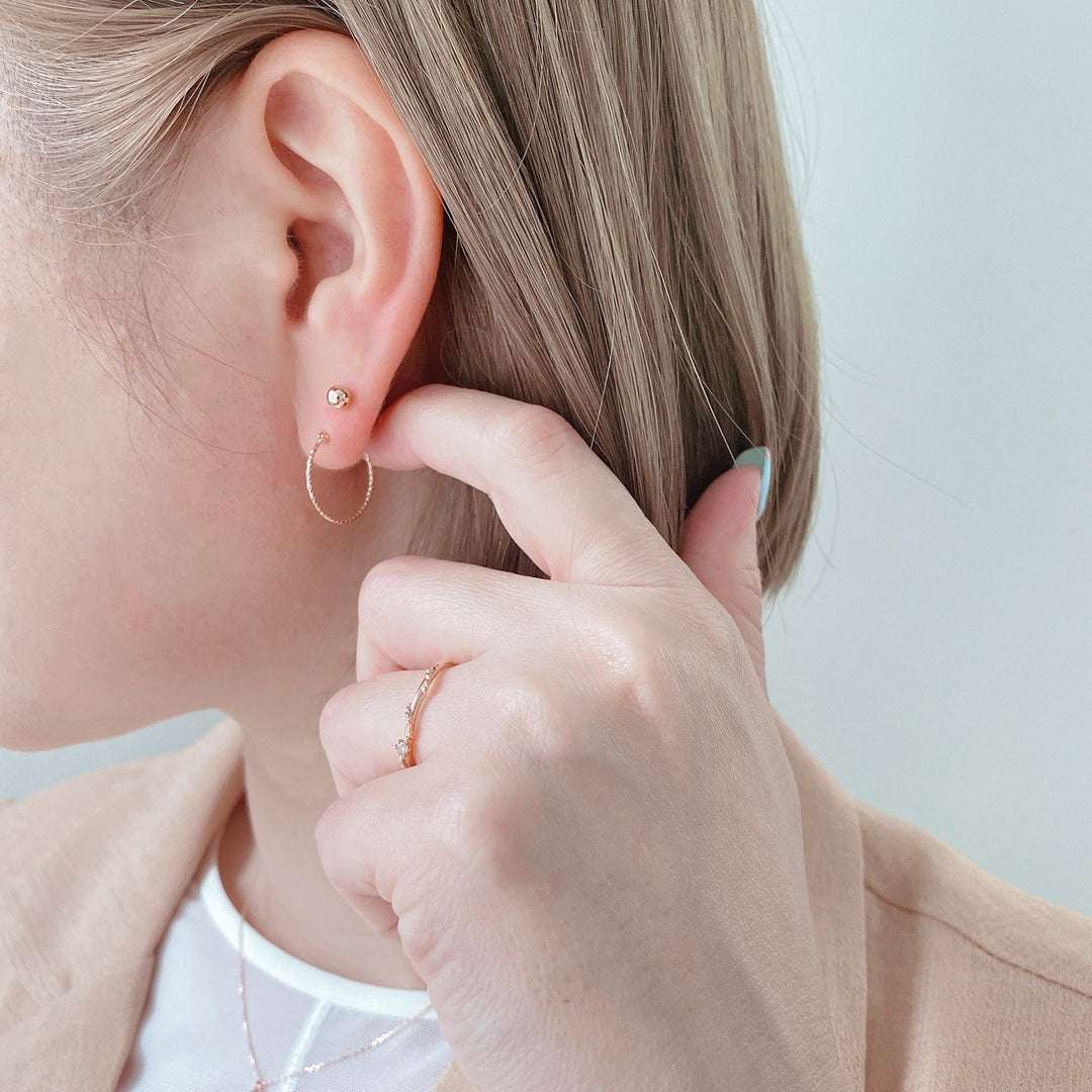 K18 ピンクゴールド 丸玉 ピアス（4mm） （7277729775773