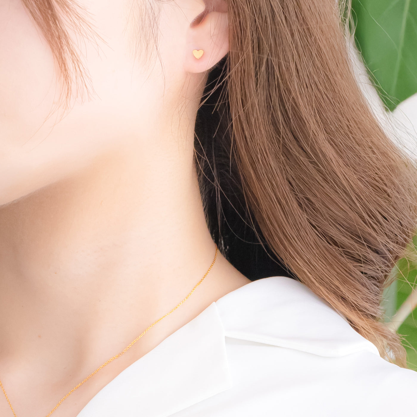 K18 イエローゴールド ハート ピアス