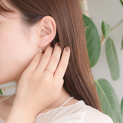 【WEB限定】K10 ピンクゴールド キュービックジルコニア しずく ピアス