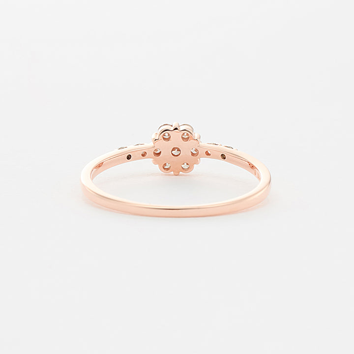 K10 ピンクゴールド ダイヤモンド フラワー リング