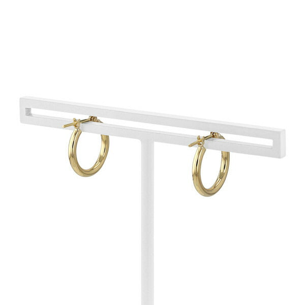 クーポン対象商品】K18 イエローゴールド フープ ピアス（15mm