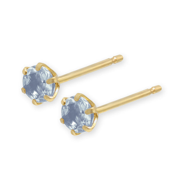 3月誕生石 K10 イエローゴールド アクアマリン ピアス (7282162172061