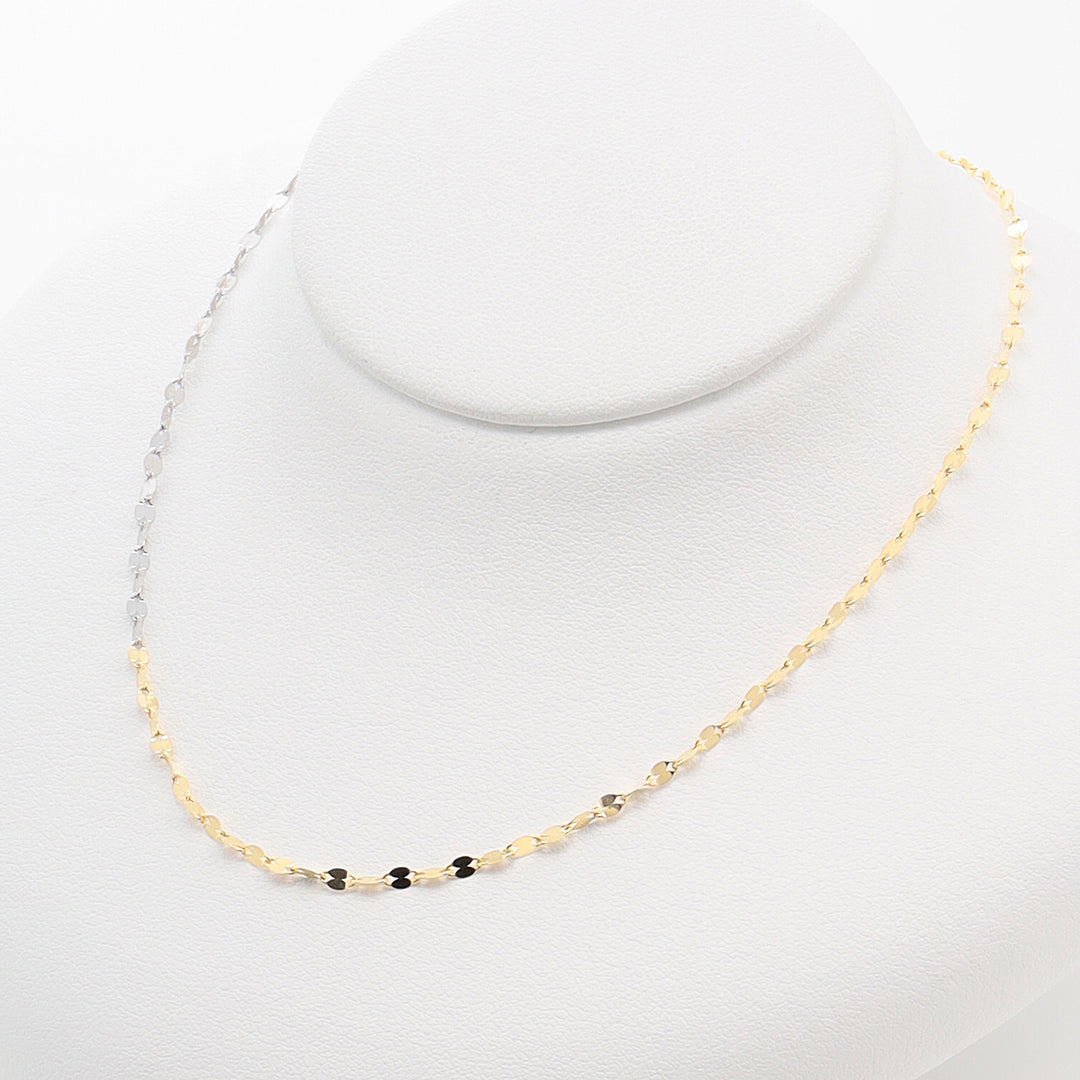 K10 イエローゴールド/ホワイトゴールド ロング ネックレス（70cm