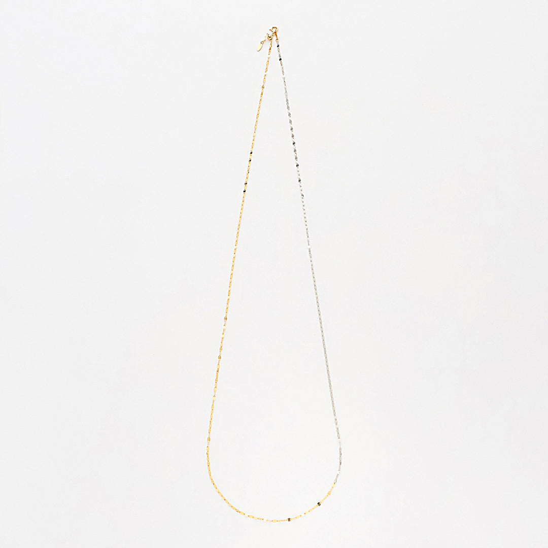 K10 イエローゴールド/ホワイトゴールド ロング ネックレス