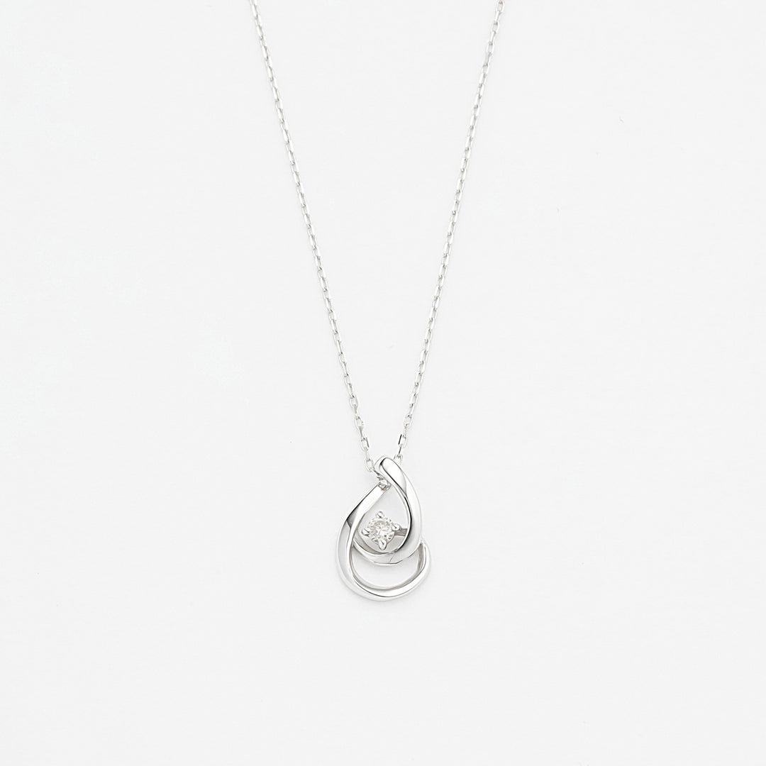 k10ホワイトゴールド スワールデザイン ネックレスダイヤモンド k10ホワイトゴールド スワールデザイン ネックレスダイヤモンド