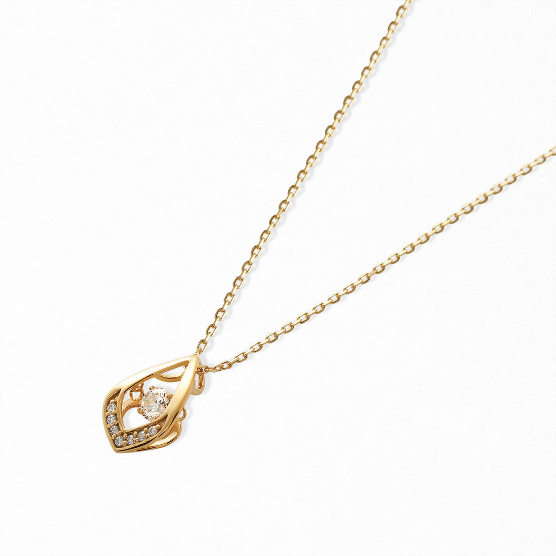 シルバー イエローゴールドメッキ キュービックジルコニア ダンシング