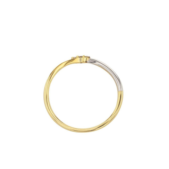 K10 イエローゴールド/ホワイトゴールド ダイヤモンド リング