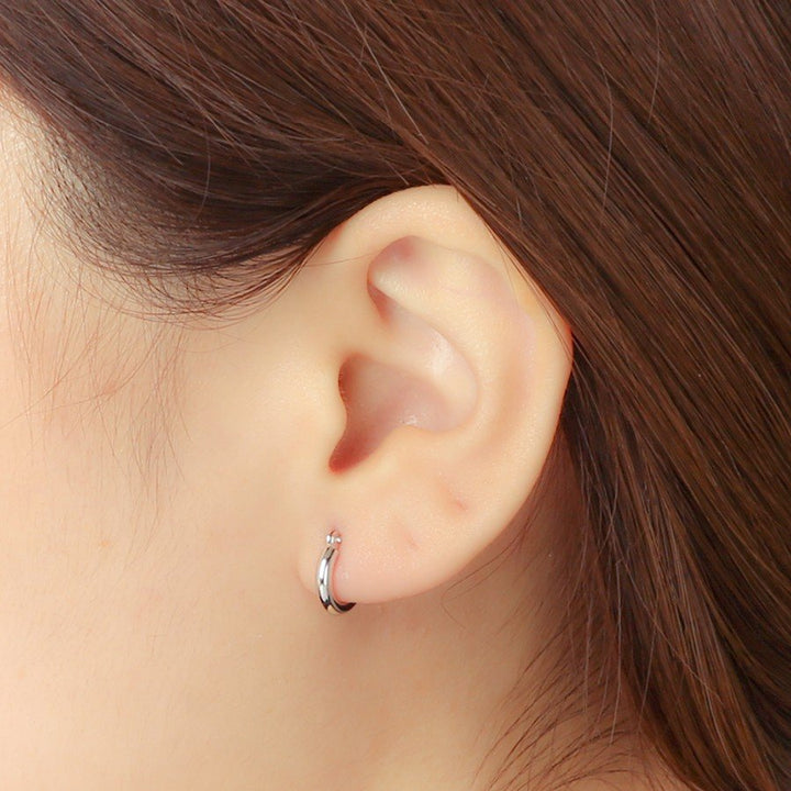 K18 ホワイトゴールド フープピアス（10mm） （7277474250909