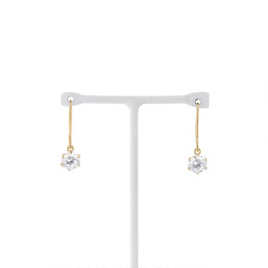 K18 キュービックジルコニア フックピアス K18 イエローゴールド