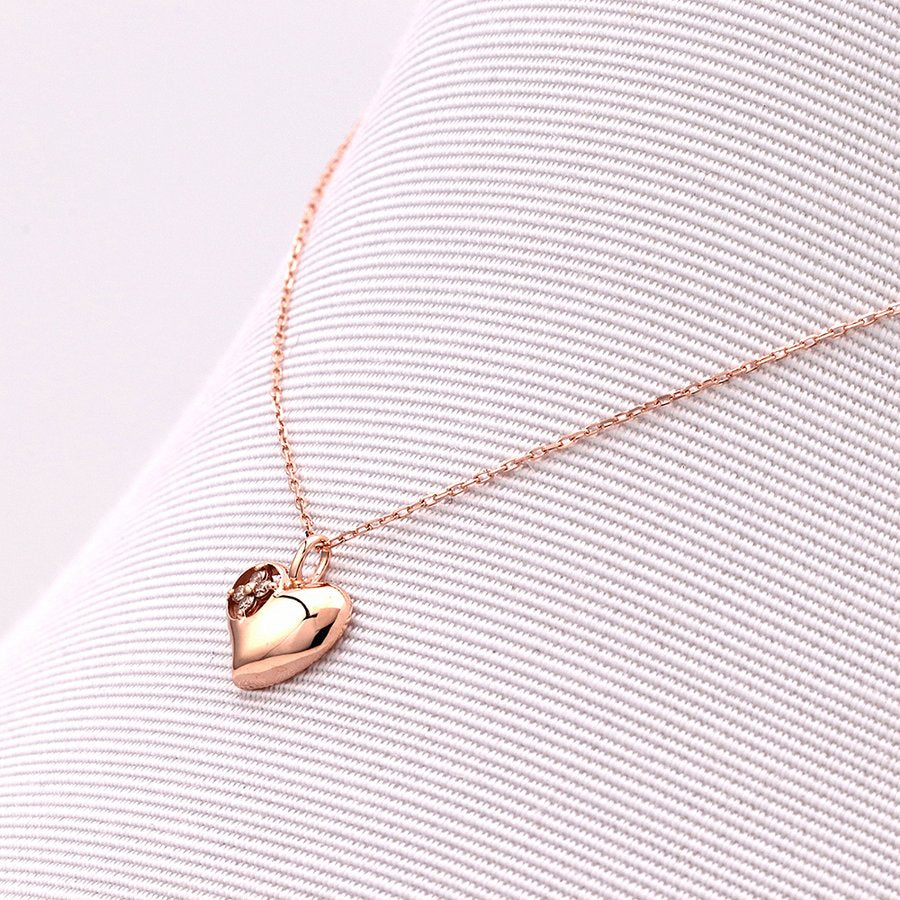 K10 ピンクゴールド ダイヤモンド ハート ネックレス （7277504856221