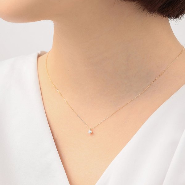K18 イエローゴールド ダイヤモンド ネックレス（0.15ct 
