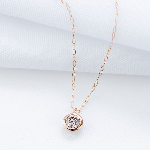 WEB限定】K18 ピンクゴールド ダイヤモンド ネックレス（0.15ct
